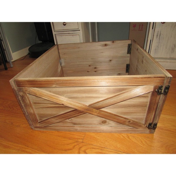 NEW Sealed St Ives Solid Wood Tree Collar Sand and Stable Christmas Holiday - Picture 6 of 12